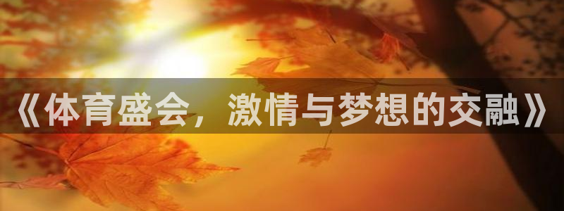 意昂5Kgame4平台：《体育盛会，激情与梦想的交融》